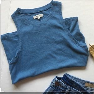 Madewell Circuit rib tank top blue